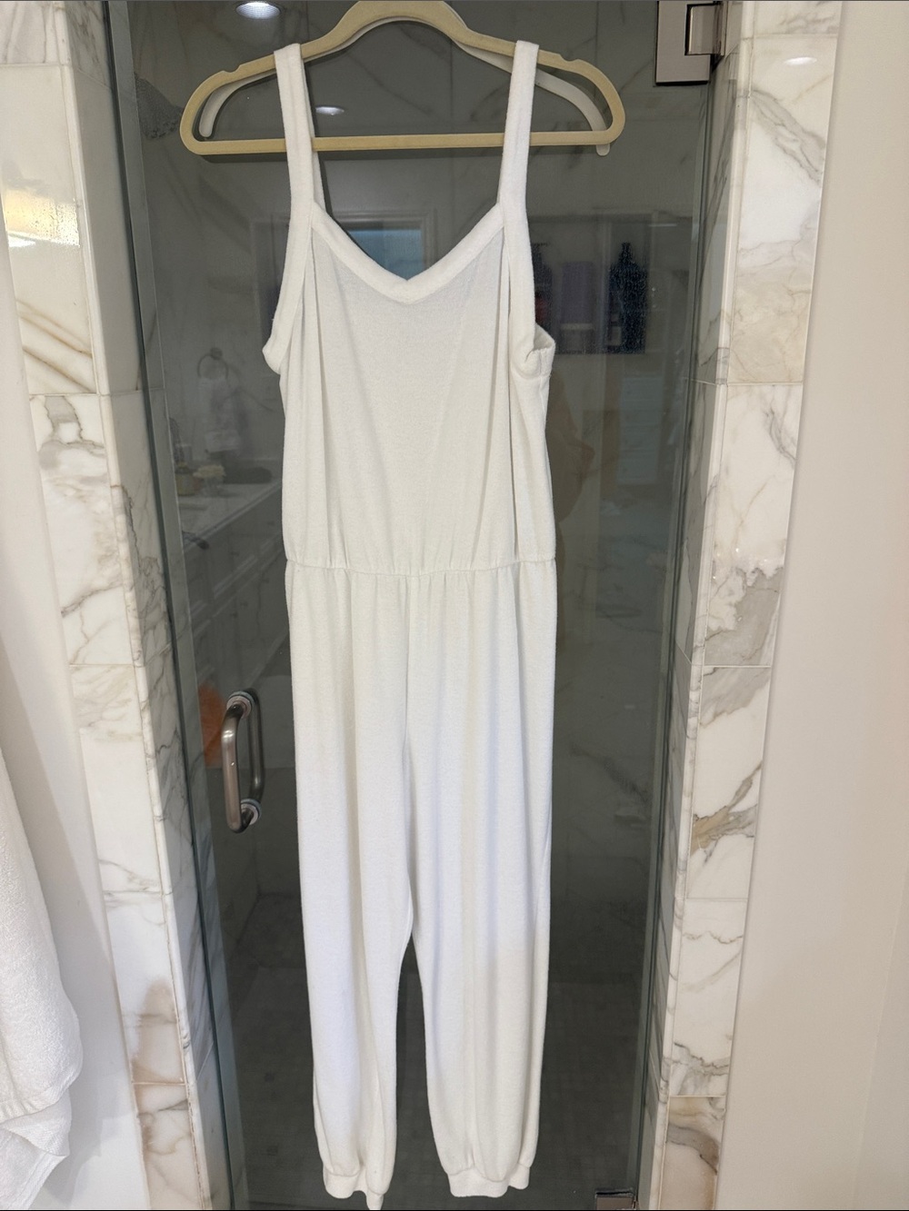White terry cloth Jumpsuit coverup